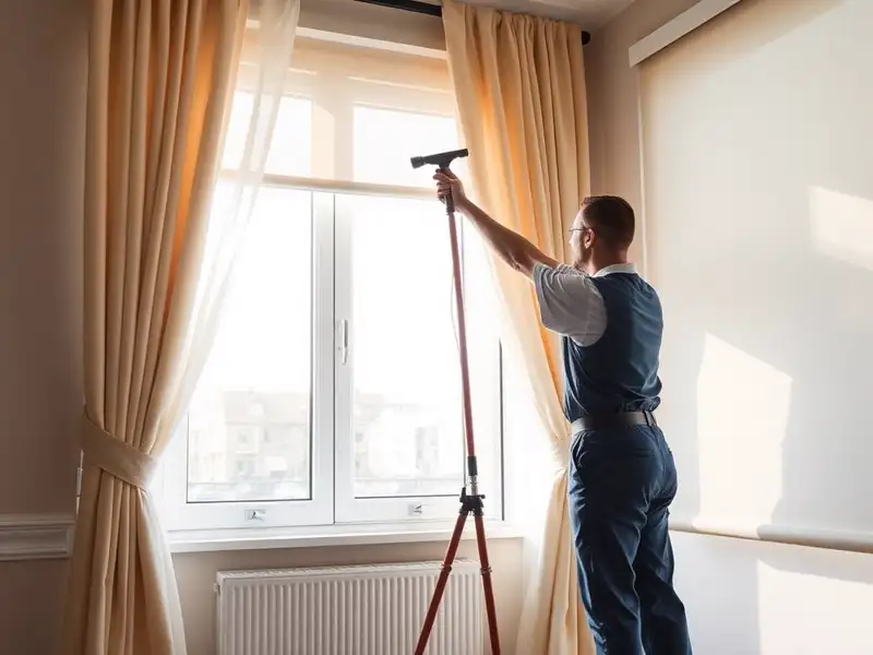Curtains being cleaned at a Melbourne property